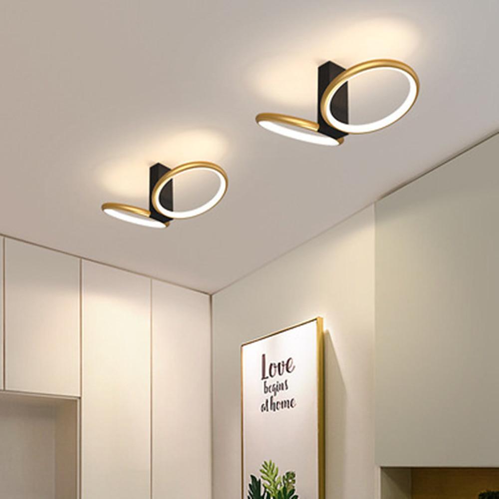Modern Geometric Square Gold LED Flush Mount Ceiling Lamp for Contemporary Home Interiors