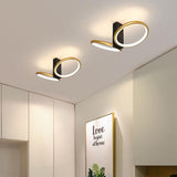 Modern Geometric Square Gold LED Flush Mount Ceiling Lamp for Contemporary Home Interiors