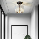 Modern Crystal LED Flush Mount Ceiling Light Industrial Metal Lamp for Hallway