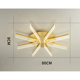 Modern Gold Petal Design LED Flush Mount Ceiling Lamp for Living Room Bedroom
