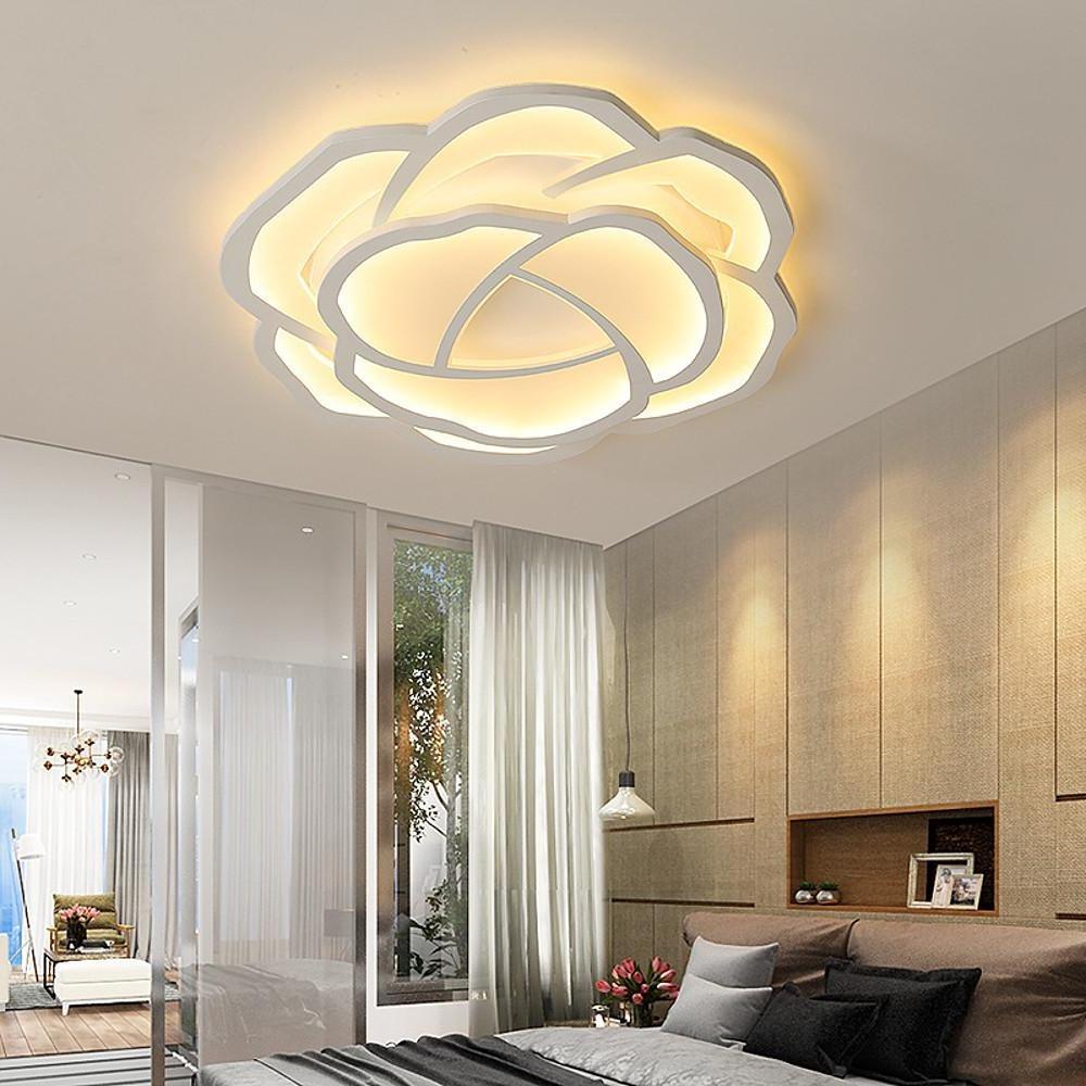 Modern Flower Shape Dimmable LED Ceiling Light Flush Mount Fixture for Bedroom