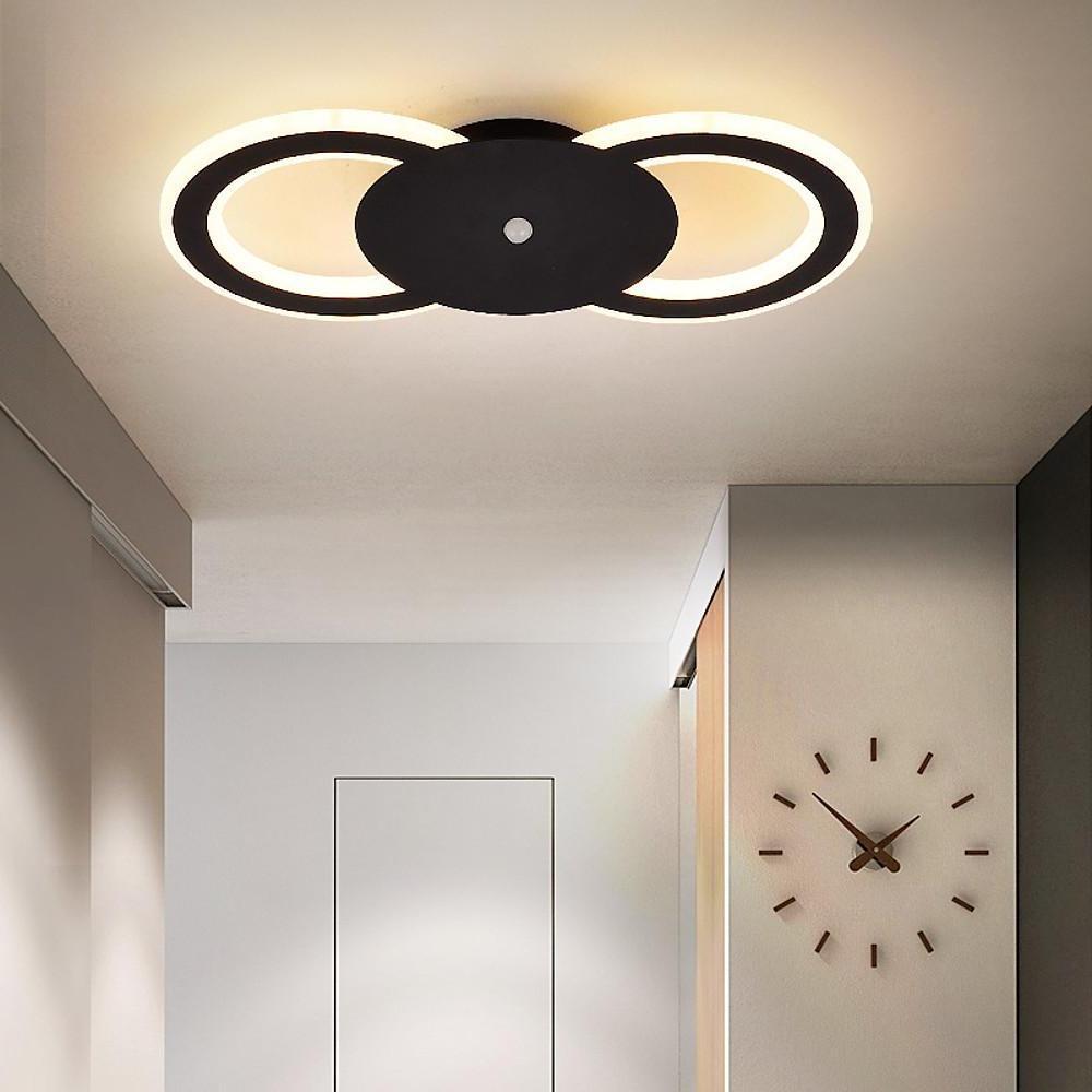 Modern Dual Ring LED Ceiling Light Minimalist Geometric Flush Mount Fixture for Home Lighting