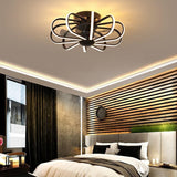 Modern 5 Blade Ceiling Fan with External LED Light Ring and Remote Control Dimming