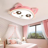 Modern Pink Animal Silhouette Dimmable LED Ceiling Light for Childrens Bedroom Nursery