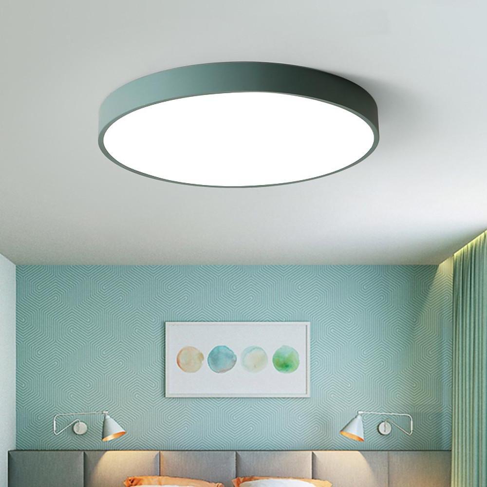 Modern 16 Inch Round LED Flush Mount Ceiling Light Slim Low Profile Fixture for Bedroom Kitchen Hallway