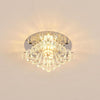 Modern Geometric LED Crystal Flush Mount Ceiling Light Fixture for Kitchen and Hallway
