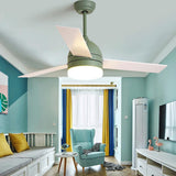 Modern LED Flush Mount Ceiling Fan with Acrylic Shade and Electroplated Metal Finish