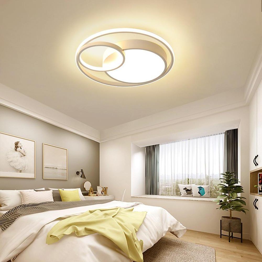 Geometric Three Ring LED Flush Mount Ceiling Light Modern Triple Circle Fixture for Home