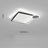 Minimalist Geometric Offset Metal LED Ceiling Light Flush Mount Fixture for Bedrooms