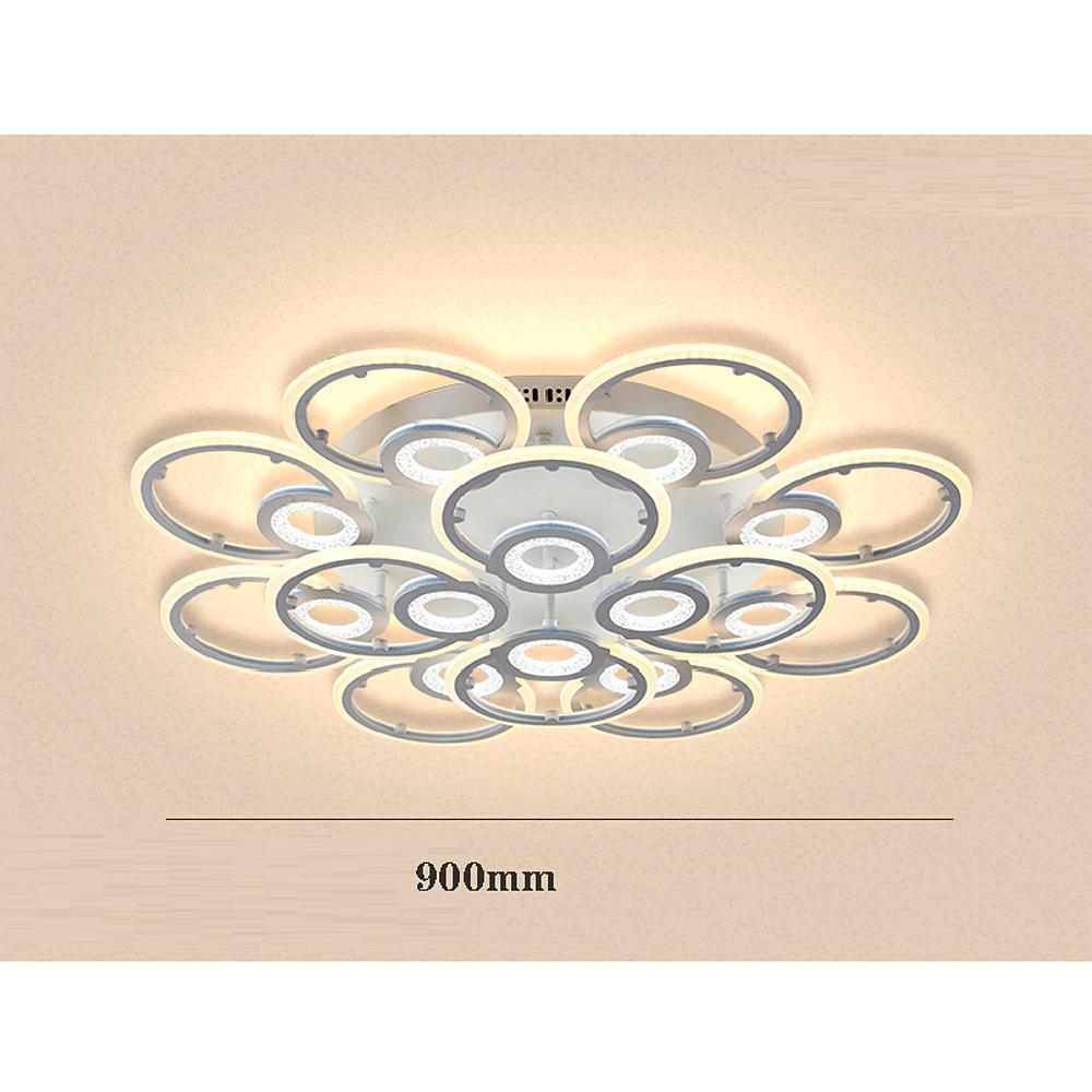 Modern Geometric Ring LED Flush Mount Ceiling Light for Bedroom Living Room White Metal Nordic Style