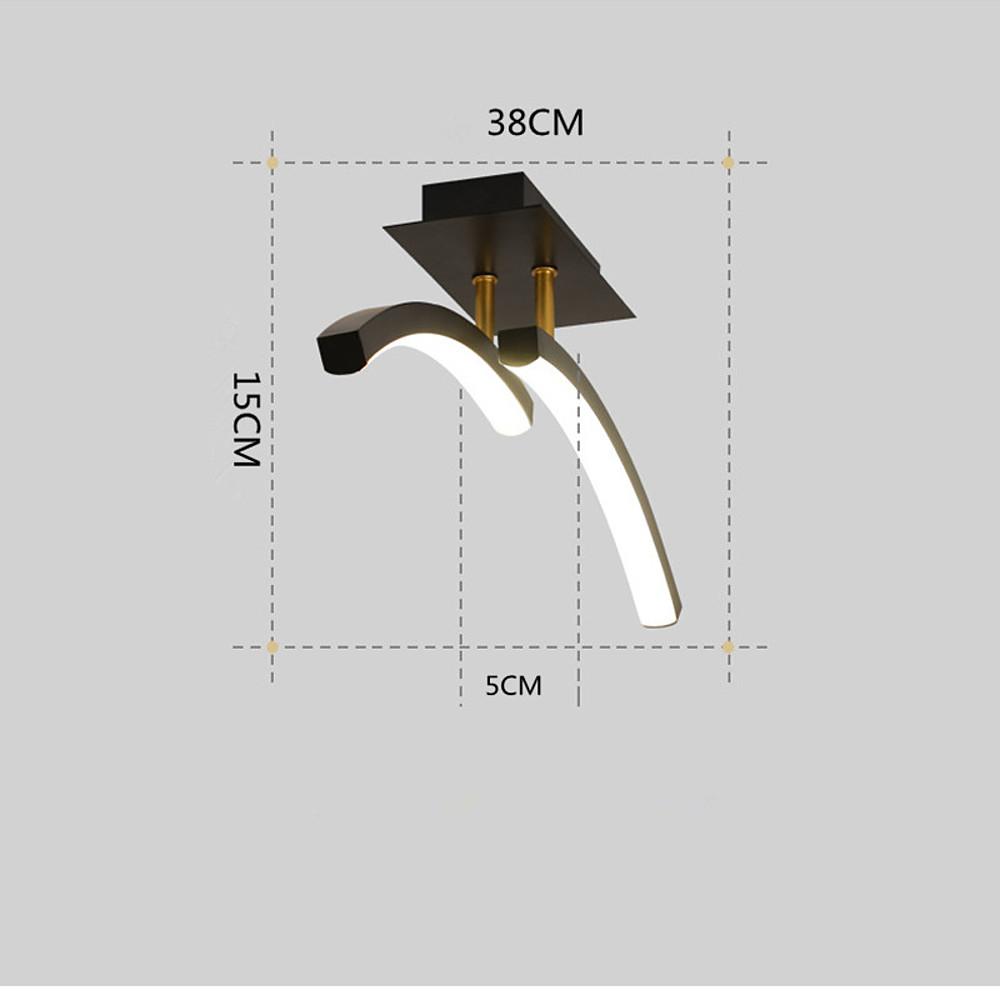 Modern Arc Shaped Dimmable LED Ceiling Light Geometric Flush Mount Lighting for Living Room
