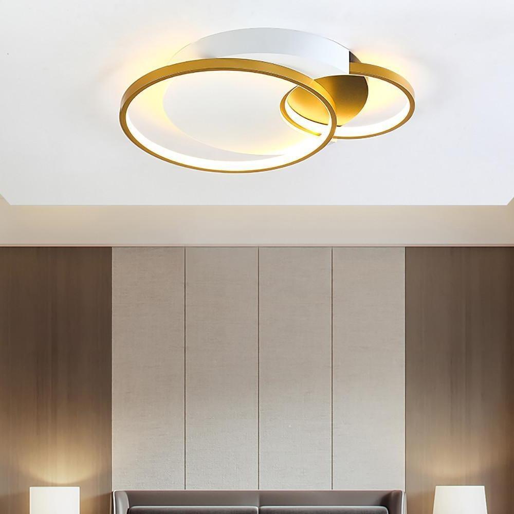 Modern Gold Geometric LED Flush Mount Ceiling Light for Nordic Living Room Decor