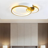Modern Gold Geometric LED Flush Mount Ceiling Light for Nordic Living Room Decor