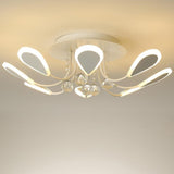 Modern LED Crystal Flush Mount Ceiling Light 8 Lights for Luxury Indoor Home Lighting