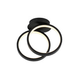 Minimalist 2 Ring LED Ceiling Light Modern Geometric Flush Mount Fixture for Hallways