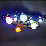 Modern Painted Glass Wildlife LED Ceiling Fixture for Baby Nursery and Kids Playroom