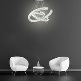 Modern Wave Crystal LED Flush Mount Ceiling Light Stainless Steel Fixture for Dining Room