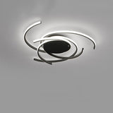 22 Inch Modern Semicircle LED Flush Mount Ceiling Light for Bedroom Artistic Aluminum Fixture