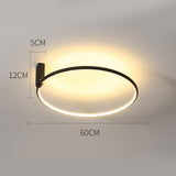 Abstract Double Circle LED Flush Mount Ceiling Light Modern Metal Bedroom Lighting Fixture