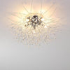Modern 5 Light Crystal Branch Flush Mount Ceiling Light for Living Room and Bedroom