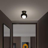 Nordic Copper Globe LED Flush Mount Ceiling Light Fixture 6 Inch Small Globe Lamp
