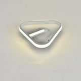 Modern Geometric Rounded Triangle LED Flush Mount Ceiling Light in Black
