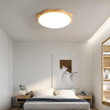 Modern Wave Design Minimalist LED Flush Mount Ceiling Light Nordic Wood Fixture