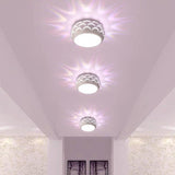 Modern Drum LED Flush Mount Ceiling Light Hollow Pattern Hallway Entryway Fixture