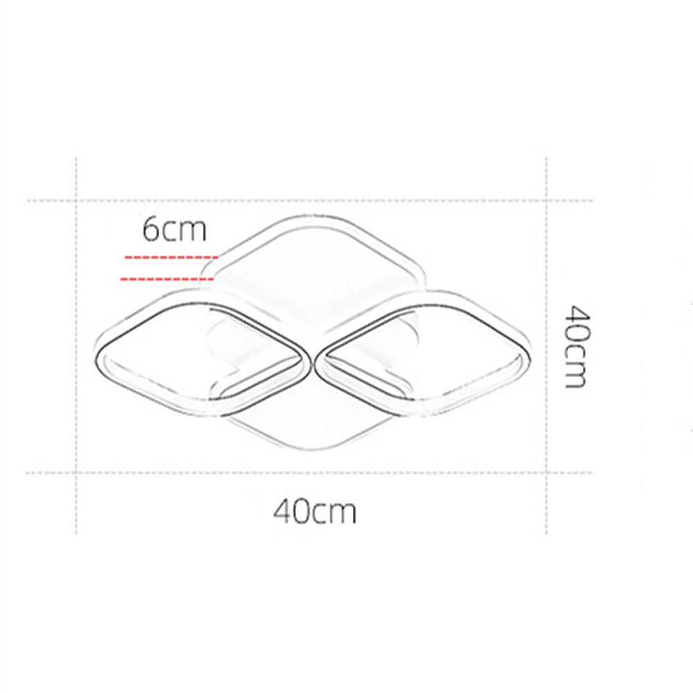 Modern Geometric Square LED Ceiling Light Flush Mount Fixture for Bedroom and Living Room