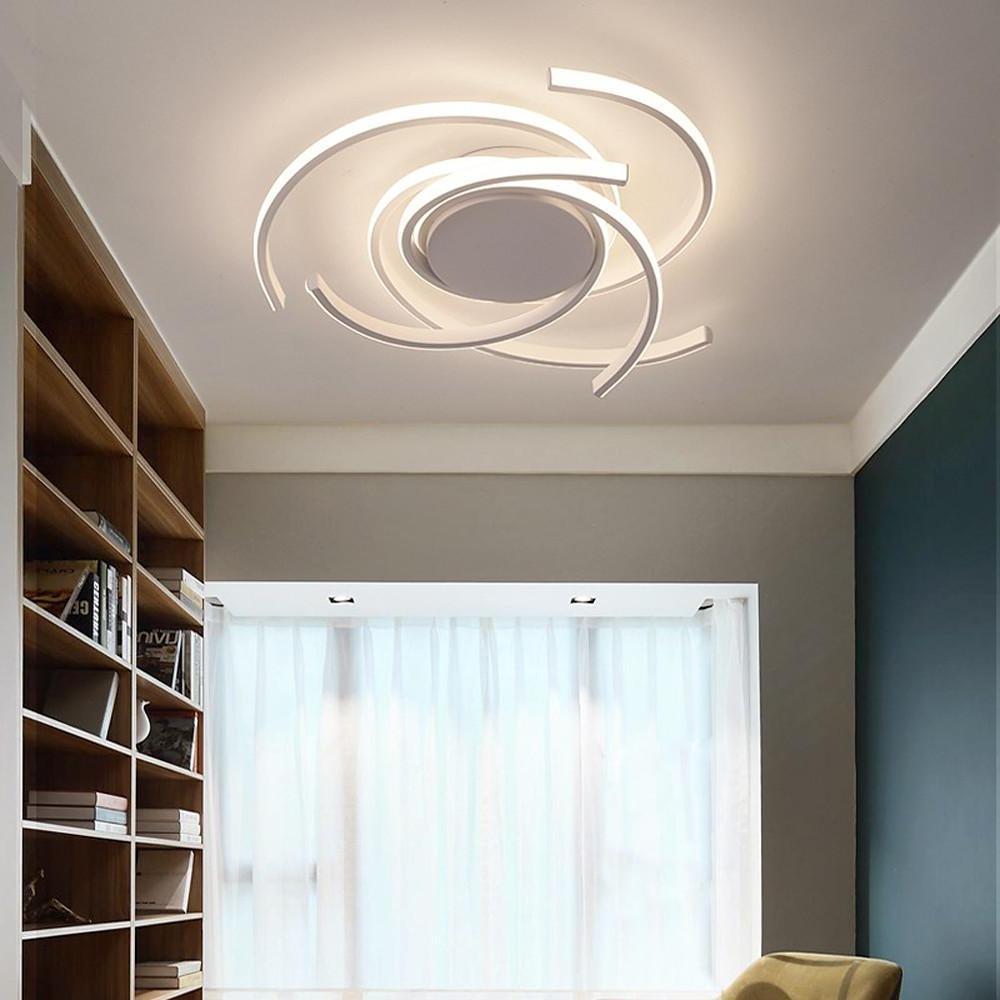Modern Geometric 30 Inch Circular LED Flush Mount Light for Living Room and Bedroom