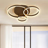 Contemporary Three Ring LED Flush Mount Ceiling Light Dimmable Geometric Metal Fixture
