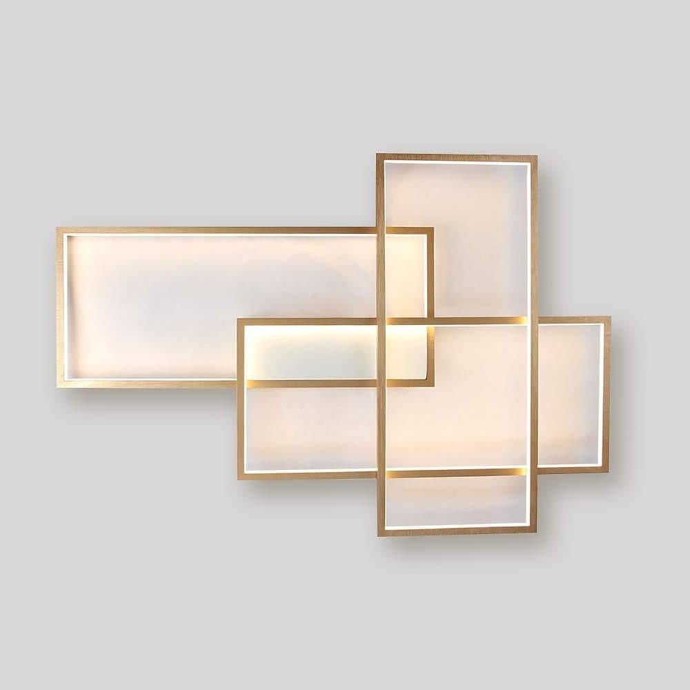 Modern Rectangular Three Tier LED Flush Mount Ceiling Light with Integrated Central Panel