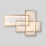 Modern Rectangular Three Tier LED Flush Mount Ceiling Light with Integrated Central Panel