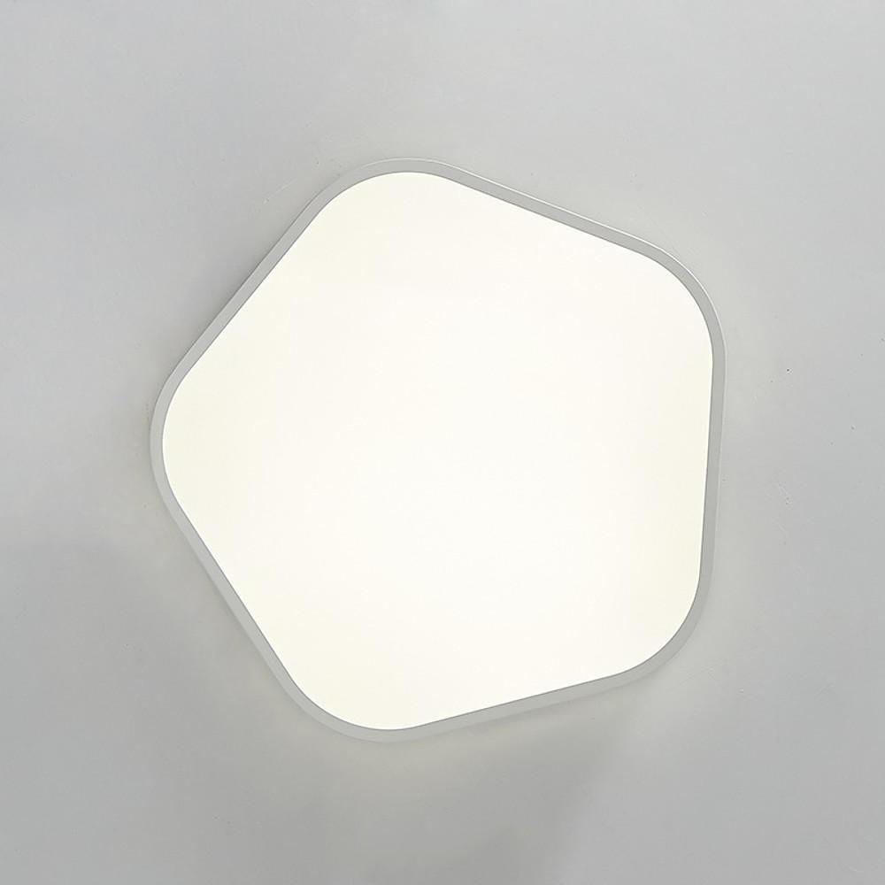Hexagonal 15 Inch Modern LED Flush Mount Ceiling Light Fixture in Painted Metal Finish
