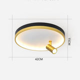 Modern Round LED Flush Mount Ceiling Light with Adjustable Spotlight and Dimmable Remote Control