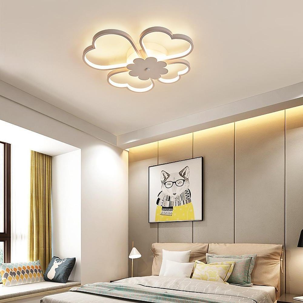 Modern Heart Shaped Flower LED Flush Mount Ceiling Light for Bedroom and Living Room