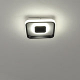 Modern Black Dual Square LED Flush Mount Ceiling Light for Hallway and Kitchen