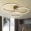Modern Triple Ring LED Flush Mount Ceiling Light Large Metal Acrylic Dimmable Fixture 35 Inch