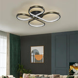 Modern Geometric Circle Flower LED Flush Mount Ceiling Light Dimmable Artistic Fixture