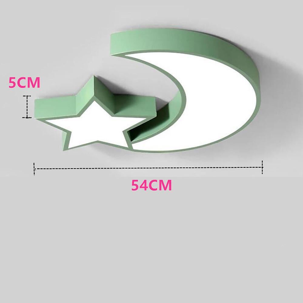 Modern Star and Moon LED Flush Mount Ceiling Light for Kids Bedroom and Nursery Dimmable Metal Fixture
