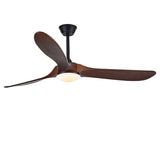 Vintage Solid Wood 52 Inch Ceiling Fan with Lights Dimmable LED Silent DC Motor Remote Control