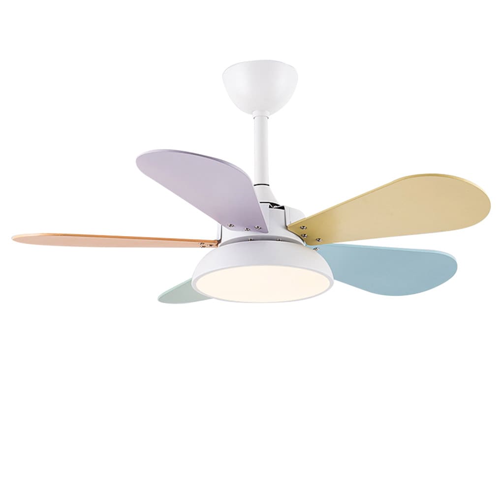 Modern Nordic Reversible Kids Ceiling Fan with LED Light and Remote Control for Bedroom