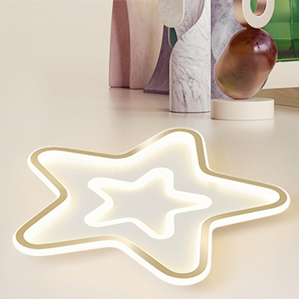 Modern Star Shaped LED Flush Mount Ceiling Light for Kids Bedroom and Nursery