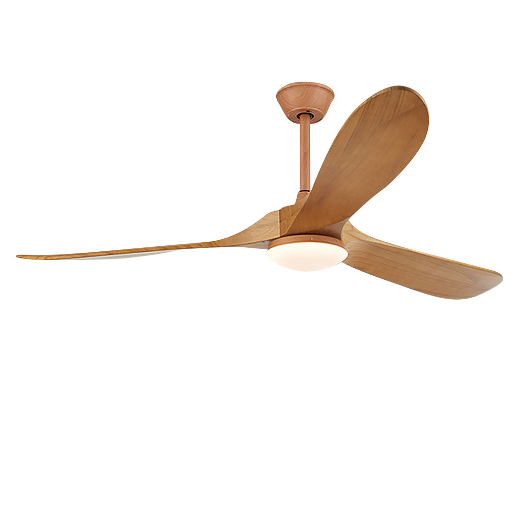 Vintage Solid Wood 52 Inch Ceiling Fan with Lights Dimmable LED Silent DC Motor Remote Control