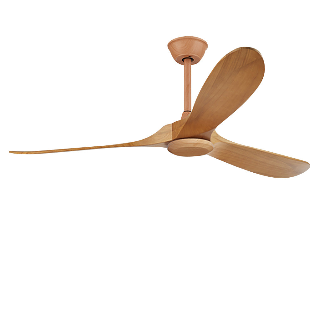 Vintage Solid Wood 52 Inch Ceiling Fan with Lights Dimmable LED Silent DC Motor Remote Control