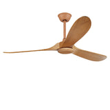 Vintage Solid Wood 52 Inch Ceiling Fan with Lights Dimmable LED Silent DC Motor Remote Control