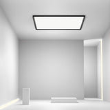Modern Flat Black Flush Mount LED Ceiling Light for Kitchen Dining Room and Living Room