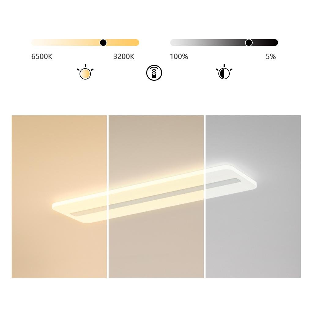 Modern Dimmable LED Strip Ceiling Light Flush Mount Industrial Fixture for Kitchen and Dining Room