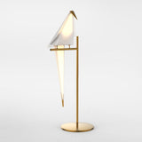 Modern Brass Origami Bird LED Table Lamp for Bedside and Office Accent Lighting