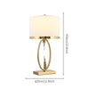 Modern Copper Metal Table Lamp with White Linen Shade for Bedroom and Office